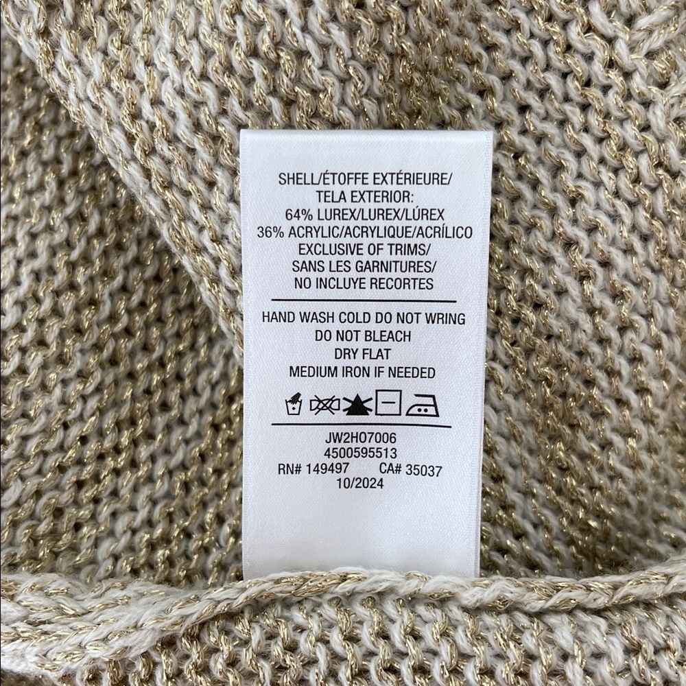 JOE'S JEANS Gold and Cream Knit Turtleneck Long Sleeve Sweater Size Large NWOT - Picture 7 of 7